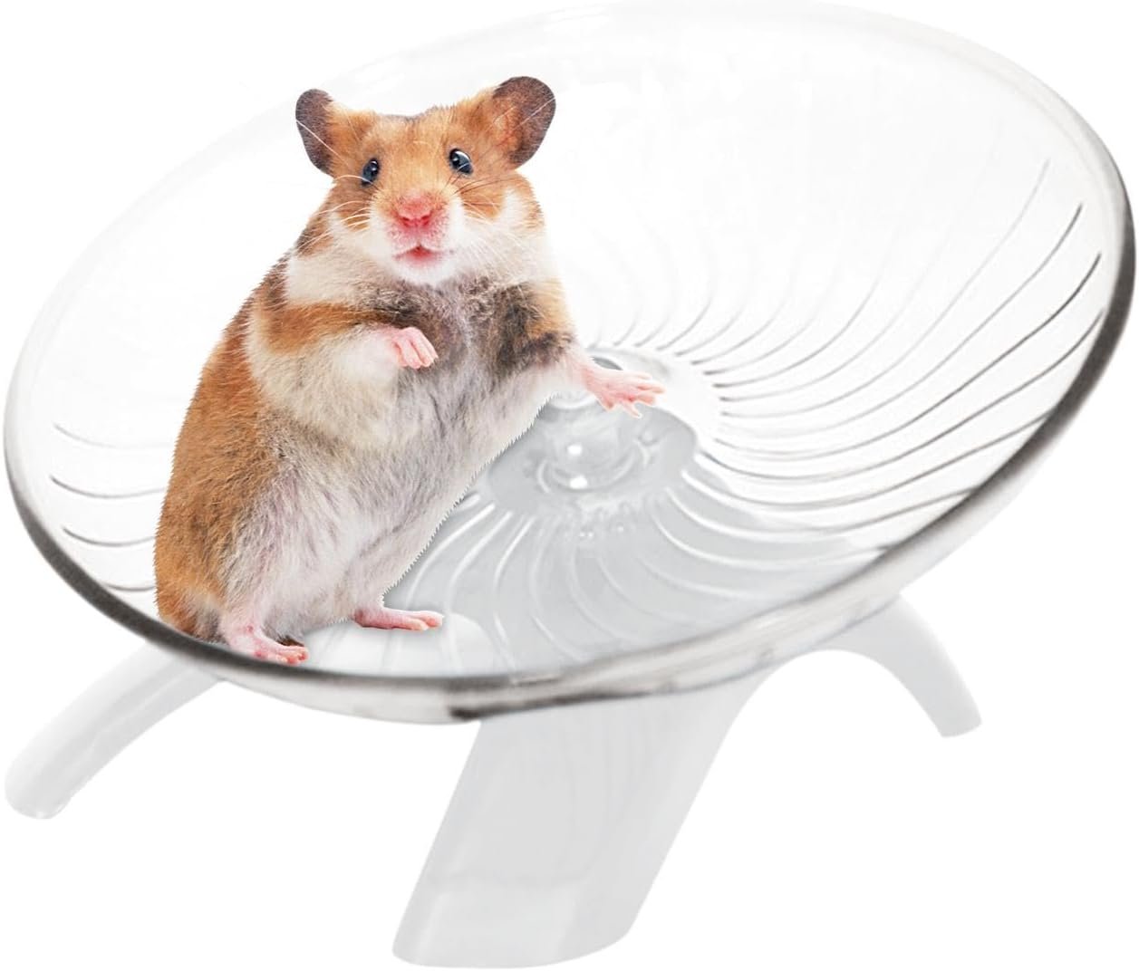 Hamster Wheel, Hamster Flying Saucer Silent Running Exercise Wheel for Hamsters, Hermit Crab, Mice, Gerbil Small Cage(Color:White)