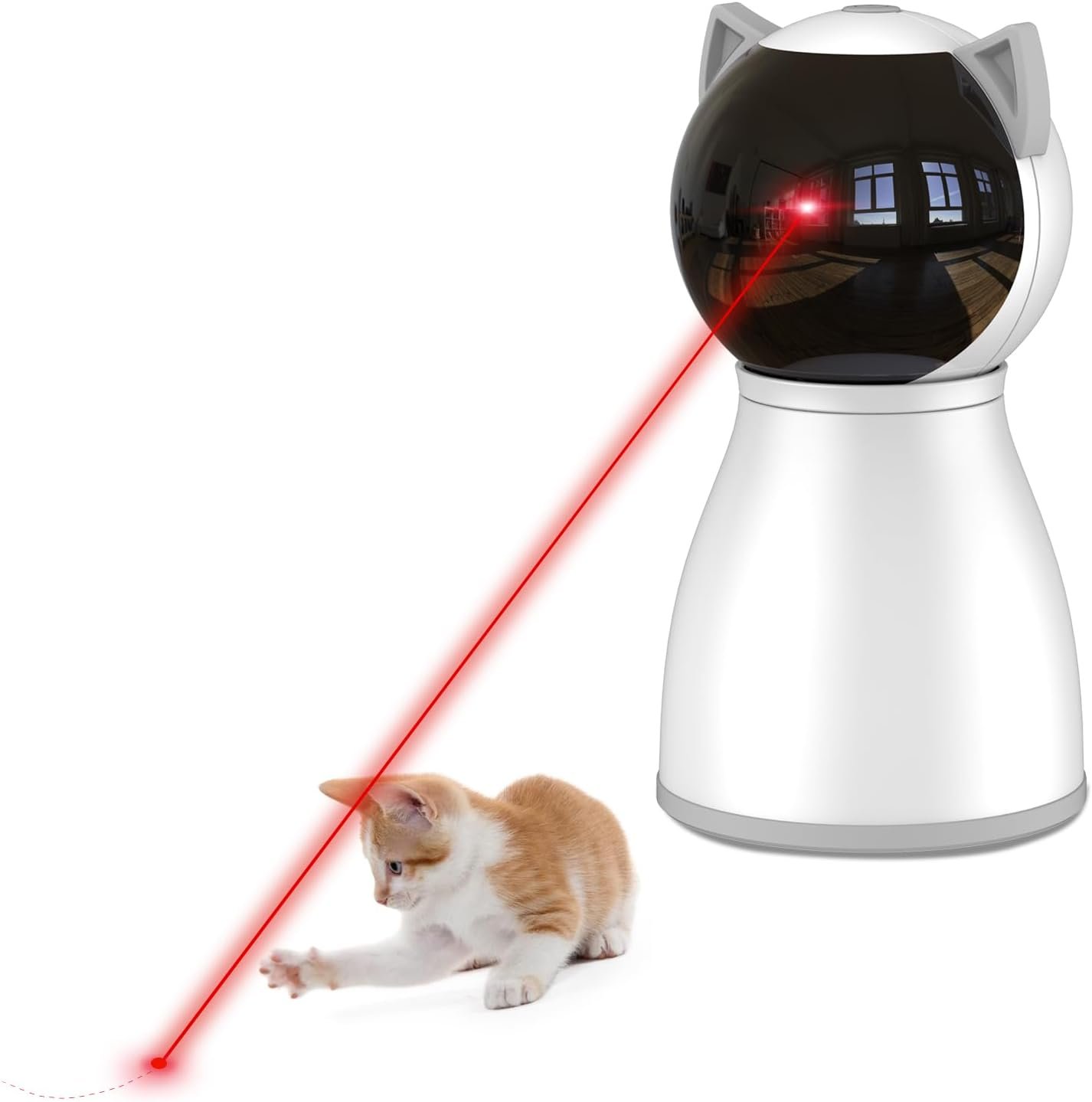 YVE LIFE Laser Cat Toys for Indoor Cats,The 4th Generation Real Random Trajectory Motion Activated Rechargeable Automatic Cat Laser Toy,Interactive Cat Toys for Bored Indoor Adult Cats/Kittens(White)