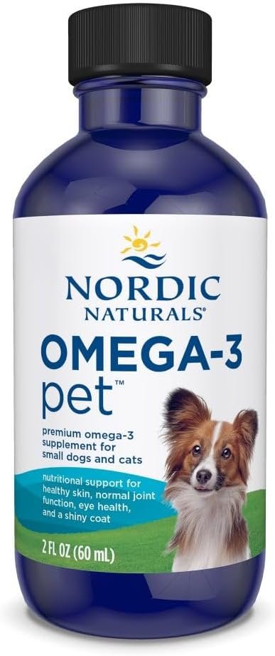 Nordic Naturals Omega-3 Pet, Unflavored – 2 oz – 294 mg Omega-3 Per One mL – Fish Oil for Small Dogs & Cats with EPA & DHA – Promotes Heart, Skin, Coat, & Immune Health