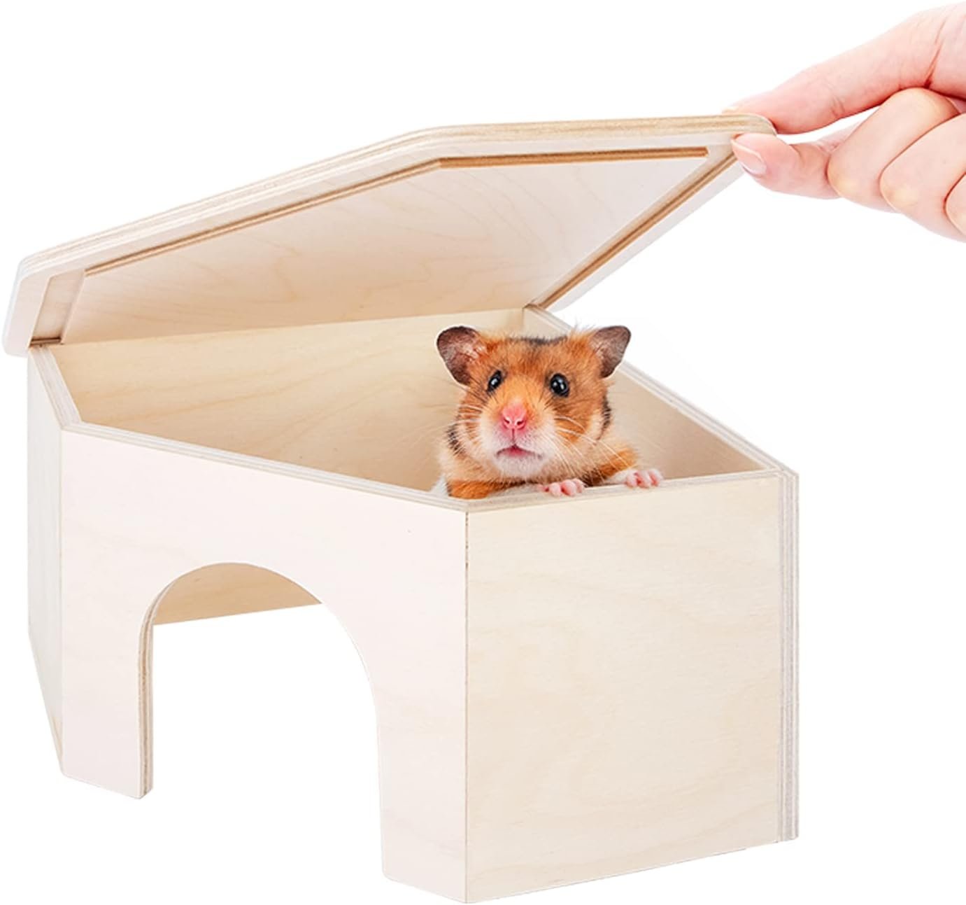 Niteangel Birch Chamber-Maze Hamster Hideout – Small Pets Woodland House Habitats Decor for Hamster Mice Gerbils Mouse