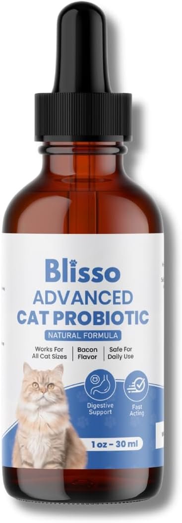 Pet Advanced Cat Probiotic Drops – Digestive Support for Cats with Diarrhea, Vomiting & General Health – 1 oz Liquid Supplement