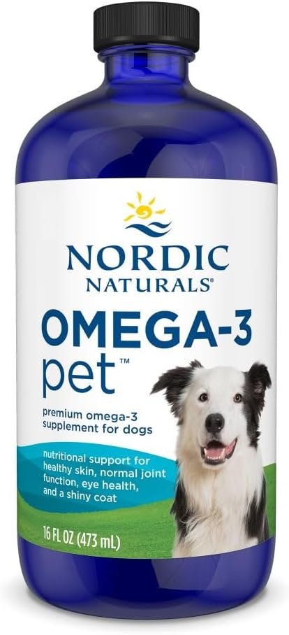 Nordic Naturals Omega-3 Pet, Unflavored – 16 oz – 1380 mg Omega-3 Per Teaspoon – Fish Oil for Large to Very Large Dogs with EPA & DHA – Promotes Heart, Skin, Coat, & Immune Health