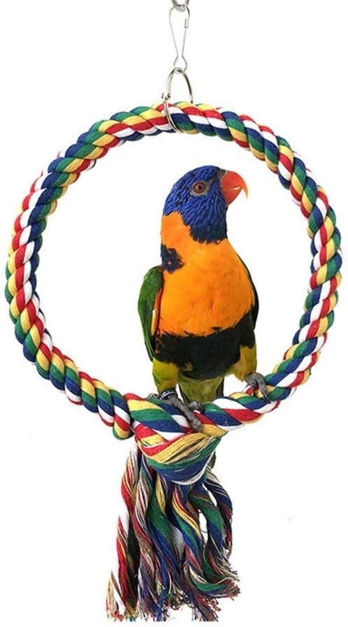 Litewoo Bird Swing Toy Colorful Cotton Rope Perches for Parrots Budgie Parakeet Cockatiel Conure Finch Lovebird