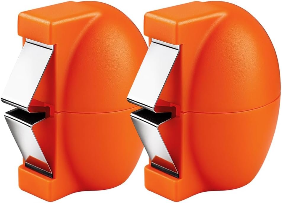 2PCS Egg Shell Opener,2026 Upgrade Stainless Steel Egg Cracker Tool, Multifunctional Egg Shell Opener for Raw & Hard-Boiled Eggs, Handheld Kitchen Gadget for Easy Peeling & Separating (2PCS Orange)