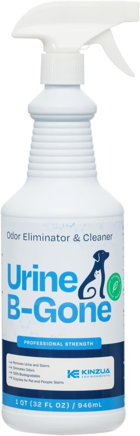 Urine B-Gone, Professional Enzyme Odor Eliminator & Pet Stain Remover, Human, Cat & Dog Urine Cleaner, Effective on Laundry, Carpets & More, Original Scent, 32oz