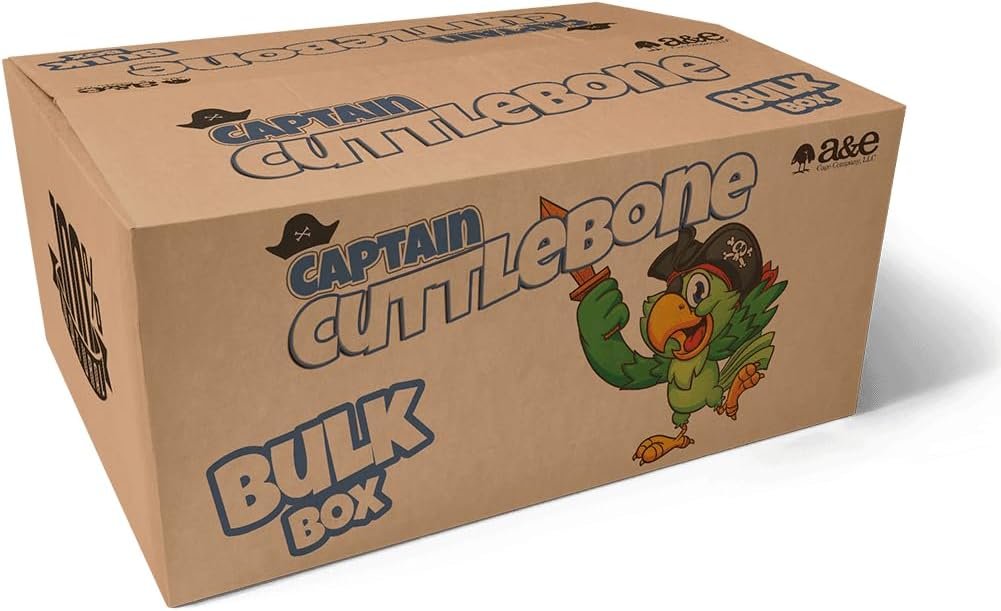 A&E Cage Company Captain Cuttlebone AE9011 Natural Bird Cuttlebone – 5lb Bulk Box of 4–6″ Cuttlebone Pieces – Calcium Supplement for Parakeets, Budgies, Finches, Canaries, Lovebirds & Small Birds