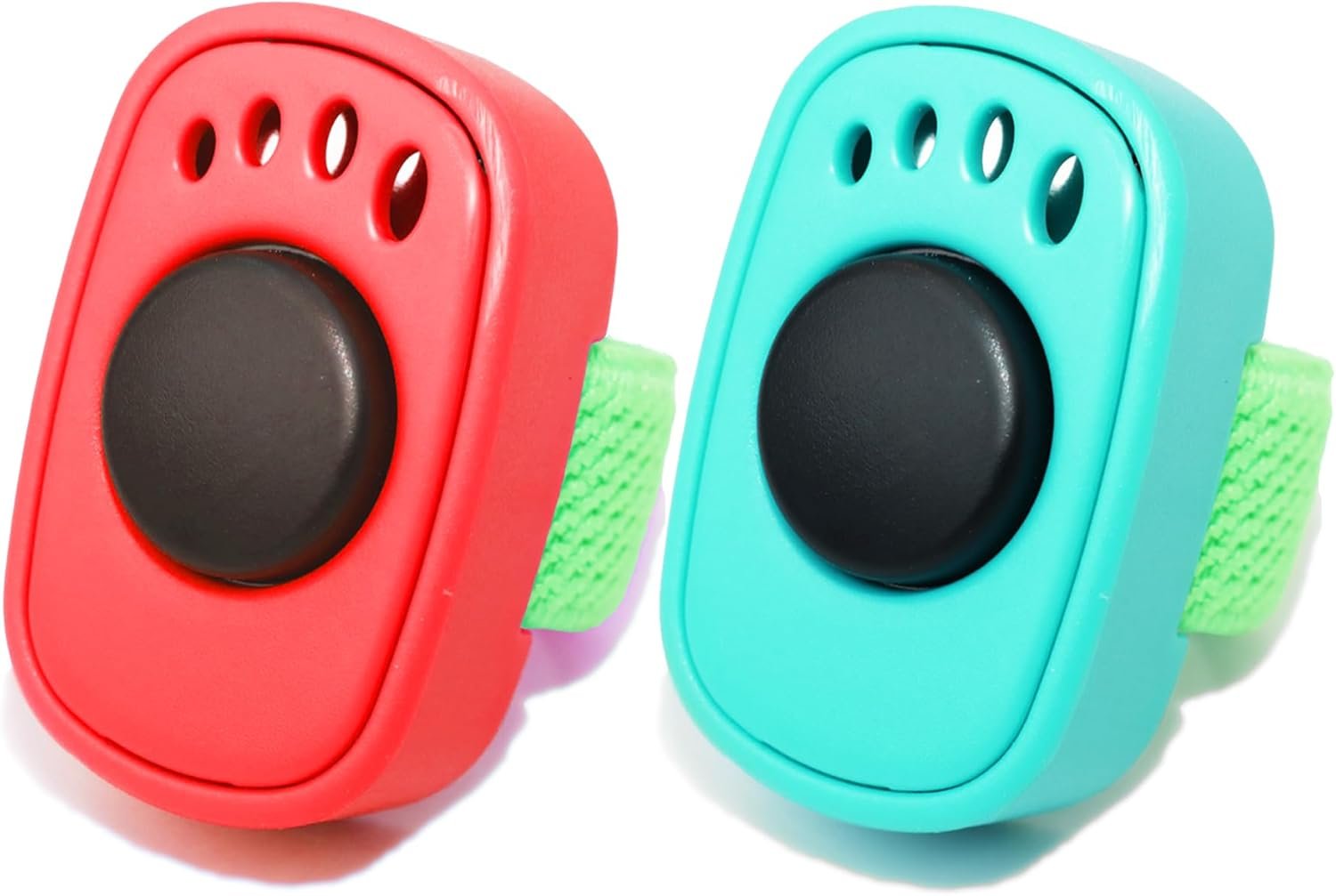 Pet Clicker for Dogs/Cats/Horses/Birds or Other Animals – Mini Finger Clickers for Training (Finger clickers red+Bluegreen)