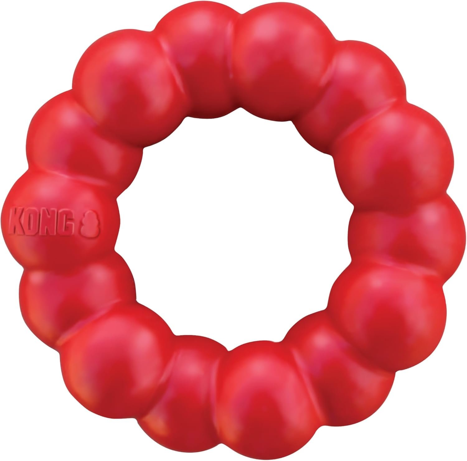 KONG Ring – Natural Rubber Ring Toy for Healthy Chewing Habits – Chew Toy Supports Dog Dental Health – Dog Toy Supports Instincts During Playtime – for Medium/Large Dogs