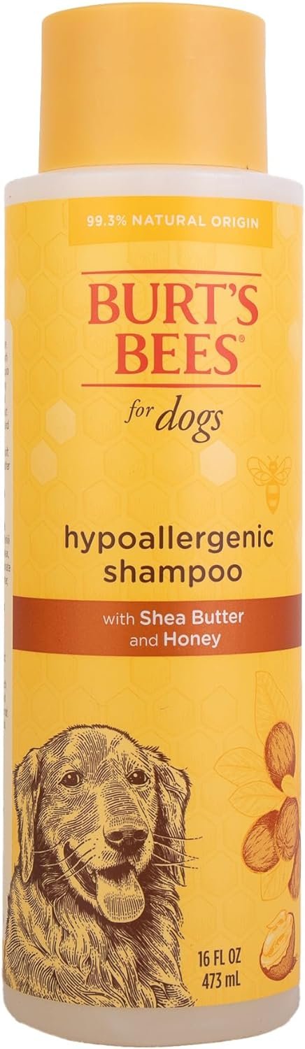 Burt’s Bees for Pets Hypoallergenic Shampoo for Dogs with Shea Butter and Honey, 95% Natural Origin Formulas, Shampoo for Sensitive Dogs – Gentle Dog Shampoo, 16 oz