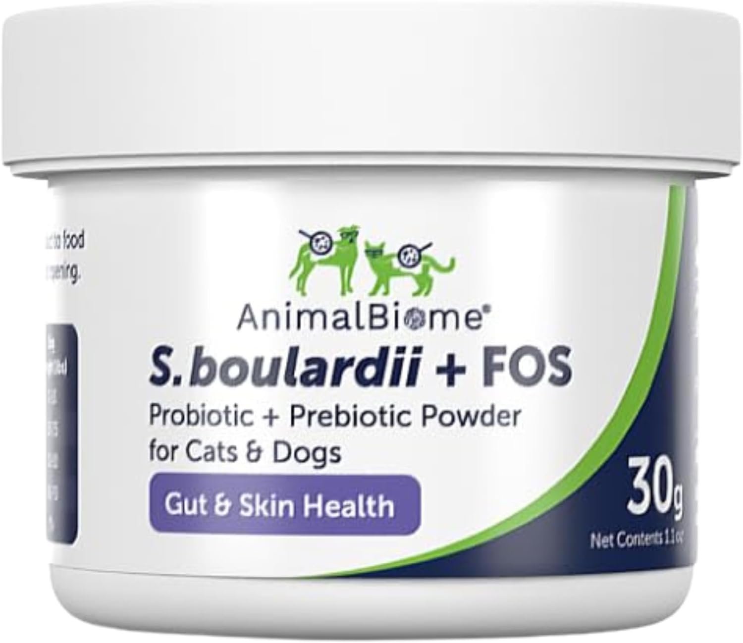 AnimalBiome Pet Probiotics – S. boulardii + FOS Probiotic and Prebiotic Powder for Dogs and Cats 30g
