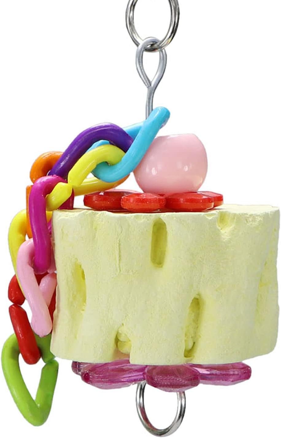 Litewoo Bird Beak Grinding Stone Molar Mineral Block Toy Bird Cage Accessories for Bird Parrot Budgie Parakeet Cockatiel Lovebirds Conures Finch Hamster Rat (1Pcs)