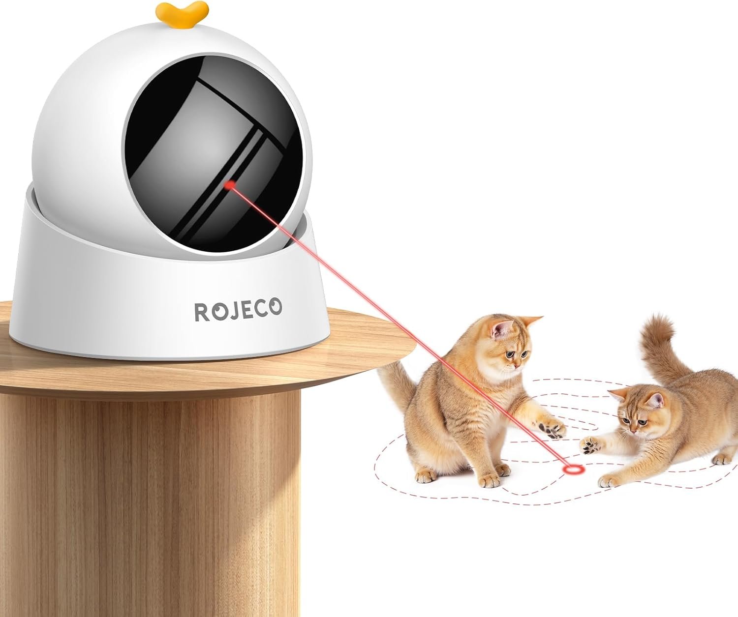 ROJECO Auto Laser Cat Toy – Random Motion Track, Magnetic 360° Base, Run Quiet,Rechargeable with 1000mAh Battery, Auto Sleep & 3 Speed Modes, Safe for Cats,Interactive Cat Gifts Toys for Bored Indoor