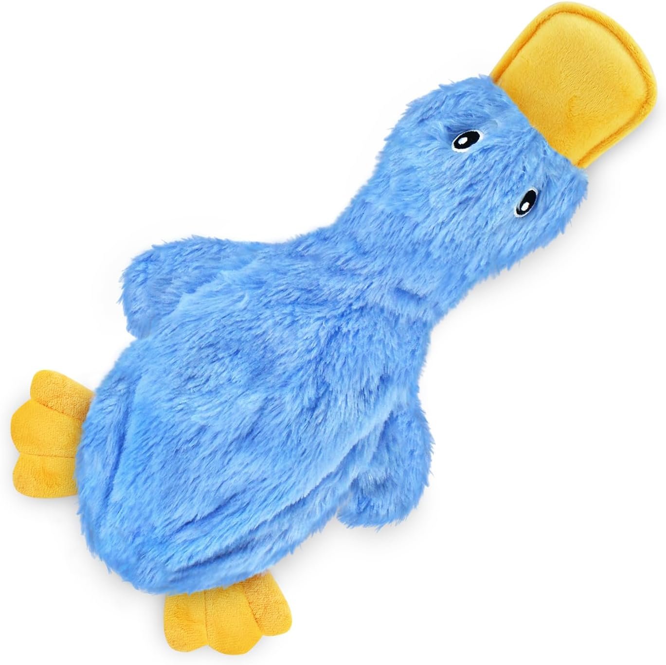 Best Pet Supplies Interactive Squeaky Dog Chew Toy, Ideal Dog Toys for Chewers, Small, Medium & Large Dogs, and Fetch Lovers – Crinkle Duck (Blue), Large
