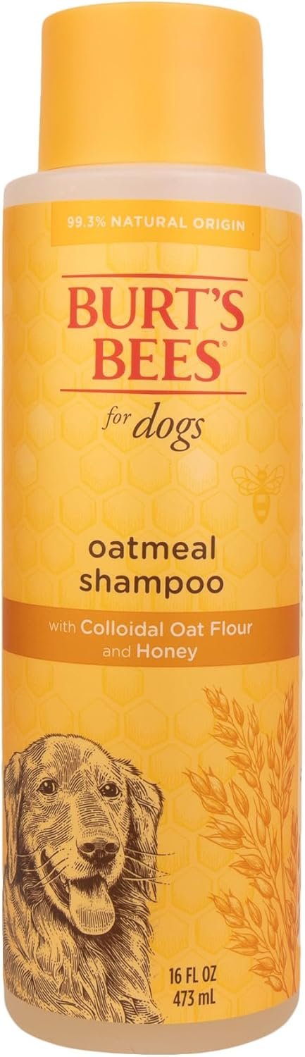 Burt’s Bees for Pets Oatmeal Dog Shampoo with Honey, Soothing Dog Shampoo for Itchy and Sensitive Skin, pH Balanced Formula That Gently Cleans and Moisturizes Dog Coats, 16 Fl Oz