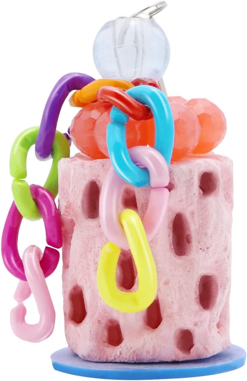 Wontee Bird Beak Grinding Parakeet Treats Bird Calcium Chewing Toy for Budgies Parakeet Cockatiel Conure Hamster (Random Color) (Small (1 pc))