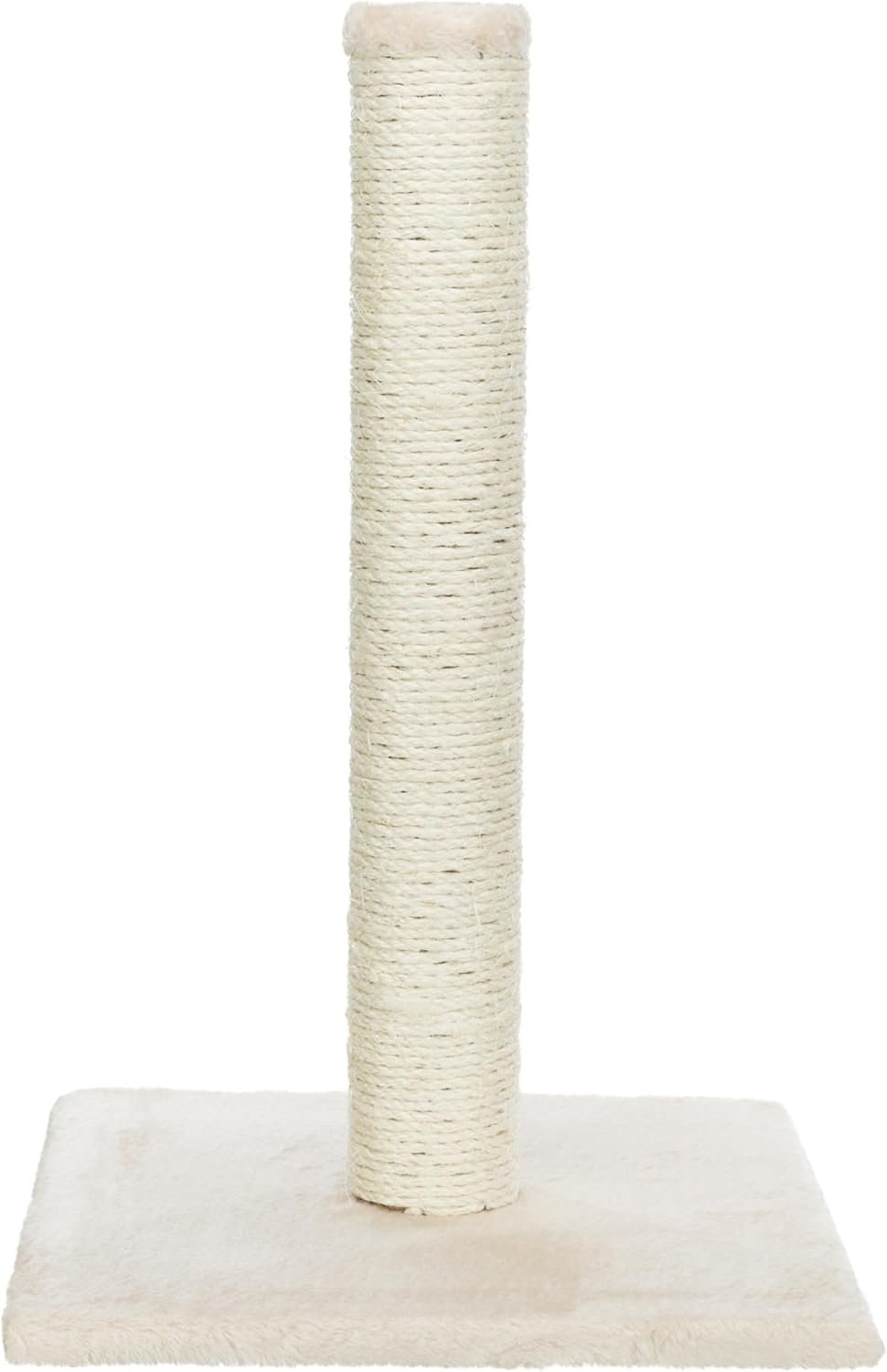Trixie Parla Cat Scratching Post 24.4 Inch – Cat Scratcher with Soft Fabric Covering Base and Durable Sisal Rope – in Beige
