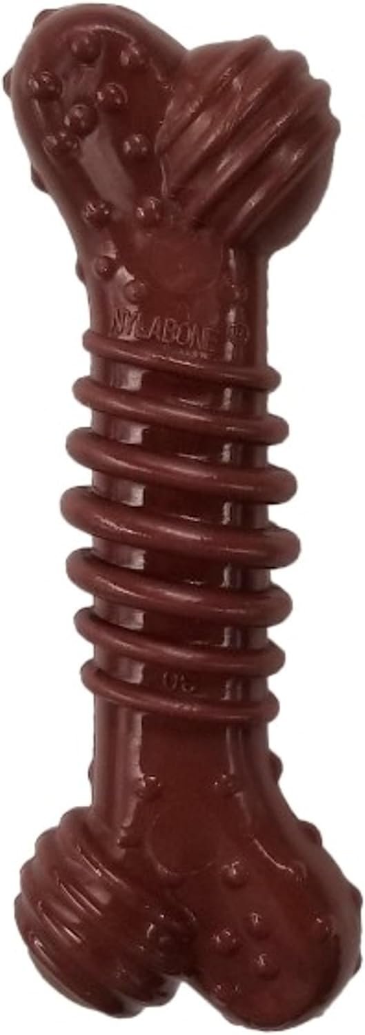 Nylabone Power Chew Groove Bone – Dog Toys for Aggressive Chewers – Durable Dog Toy for Small Breeds – Small Dog Chew Toys – Flavor Medley, Small, Up to 25 Ibs. (1 Count)