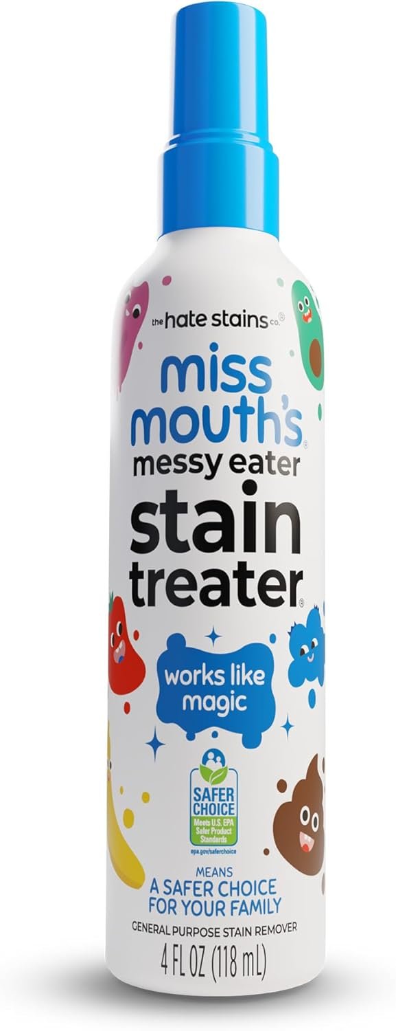 Miss Mouth’s Messy Eater Stain Treater Spray – 4oz Stain Remover – Newborn & Baby Essentials – No Dry Cleaning Food, Grease, Coffee Off Laundry, Underwear, Fabric