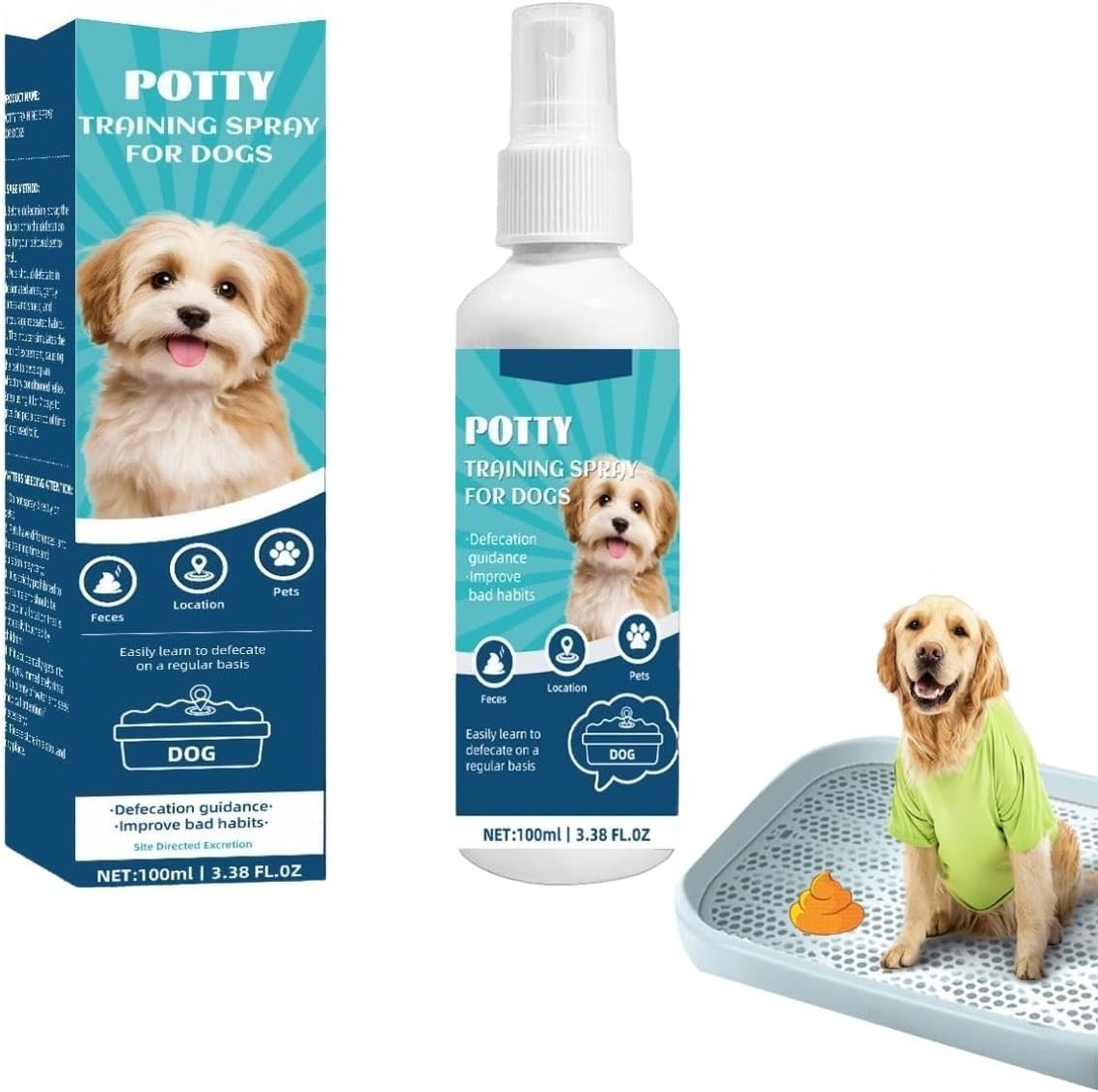 Potty Training Spray for Dogs, Puppy Housebreaking Aid, Indoor & Outdoor Attractant, Stops Inappropriate Elimination