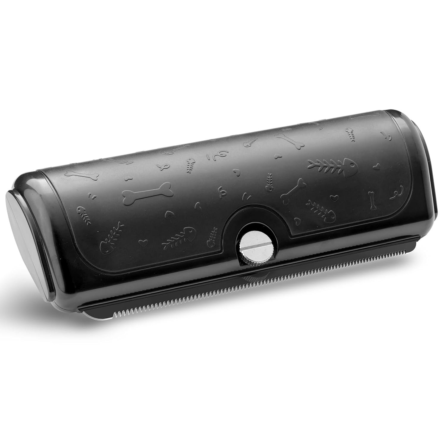 Dog Deshedding Brush & Shedding Blade, Undercoat Grooming Tool for Short & Medium Fur and Double Coats, Replaceable Metal Blade, Ergonomic Handle, Black