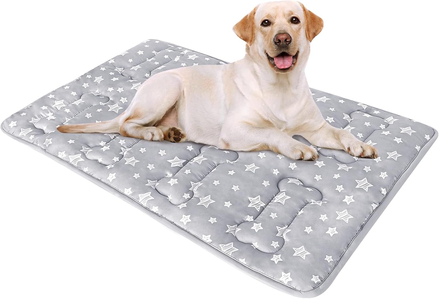 Dog Crate Bed Mat (36″ X 23″), Soft Dog Bed Mat with Cute Stars, Personalized Crate Pad, Anti-Slip Bottom, Machine Washable Kennel Pad
