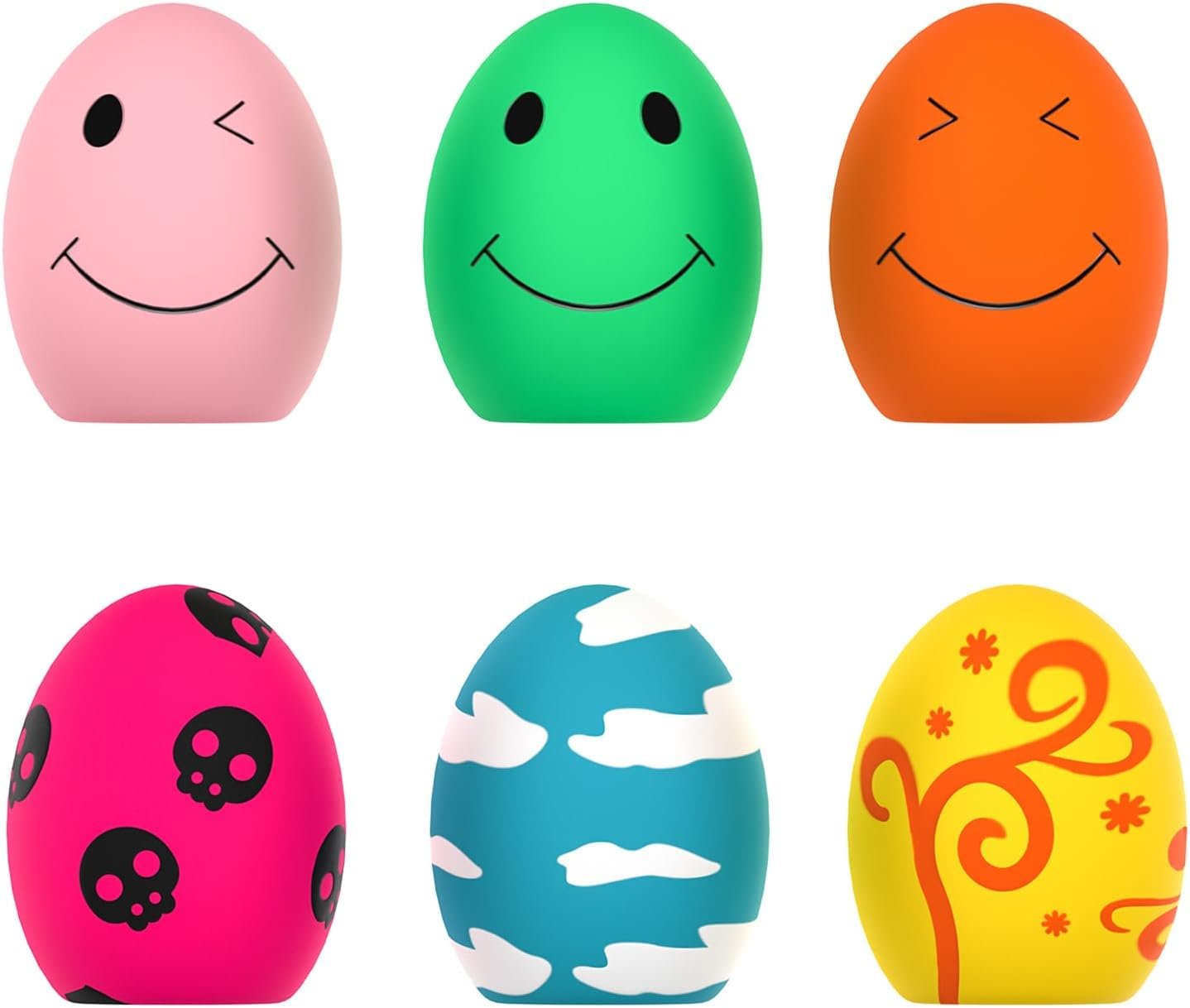 SCHITEC Squeaky Dog Toys, [6 Pack] Puppy Toy Soft Bouncing Egg Balls with Squeaker, Interactive Latex Rubber Pet Ball for Puppies Small Breed