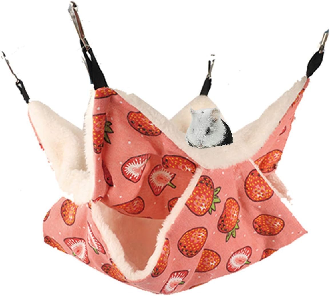 Rat Ferret Hammock Toys Cage Accessories, Guinea Pig Hideout Tunnel, Warm Bed for Rat Ferret Guinea Pig Sleep Hide and Play (4.Hammock)