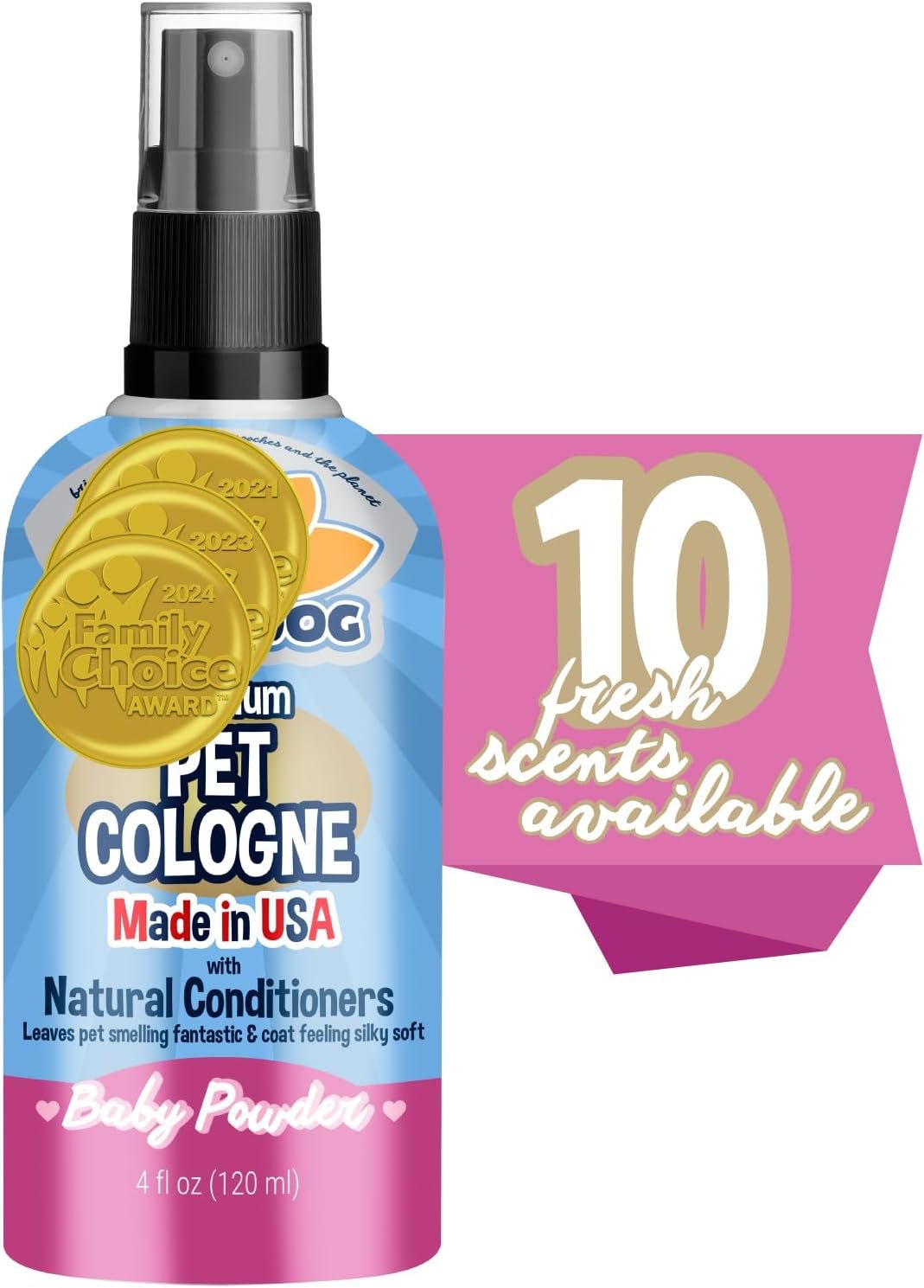 Bodhi Dog Premium Dog Cologne – Deodorizing Dog Perfume & Conditioner for Dogs & Cats – Natural Long Lasting Spray – Keeps Pets Fresh All Day – Gentle & Safe Formula, Made in USA (Baby Powder 4 Fl Oz)