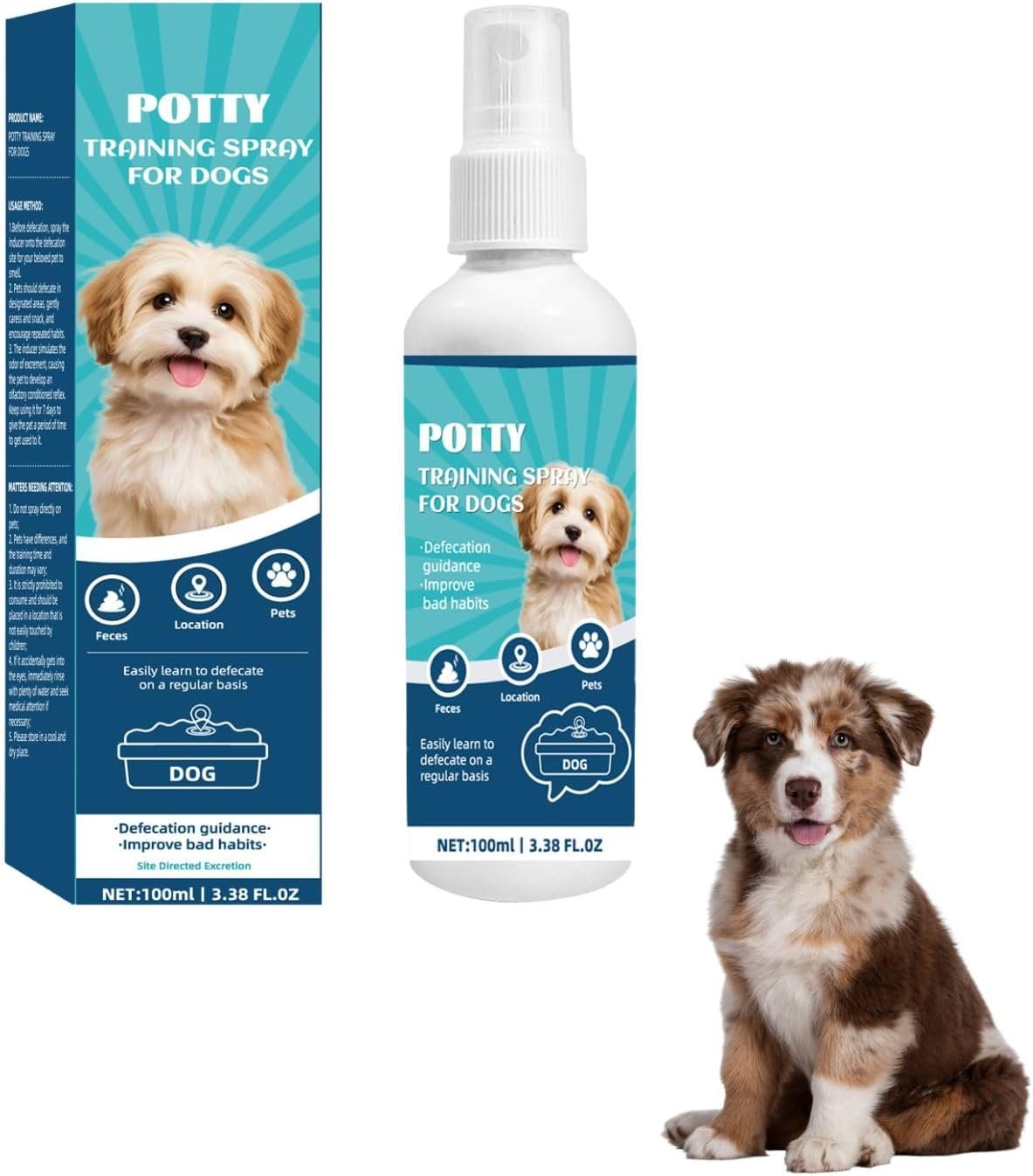 Dog Potty Training Spray – Effective Puppy Potty Training Aid for Indoor & Outdoor Housebreaking – Attractant Scents for Dogs & Puppies – Shortens Training Time & Saves Floors