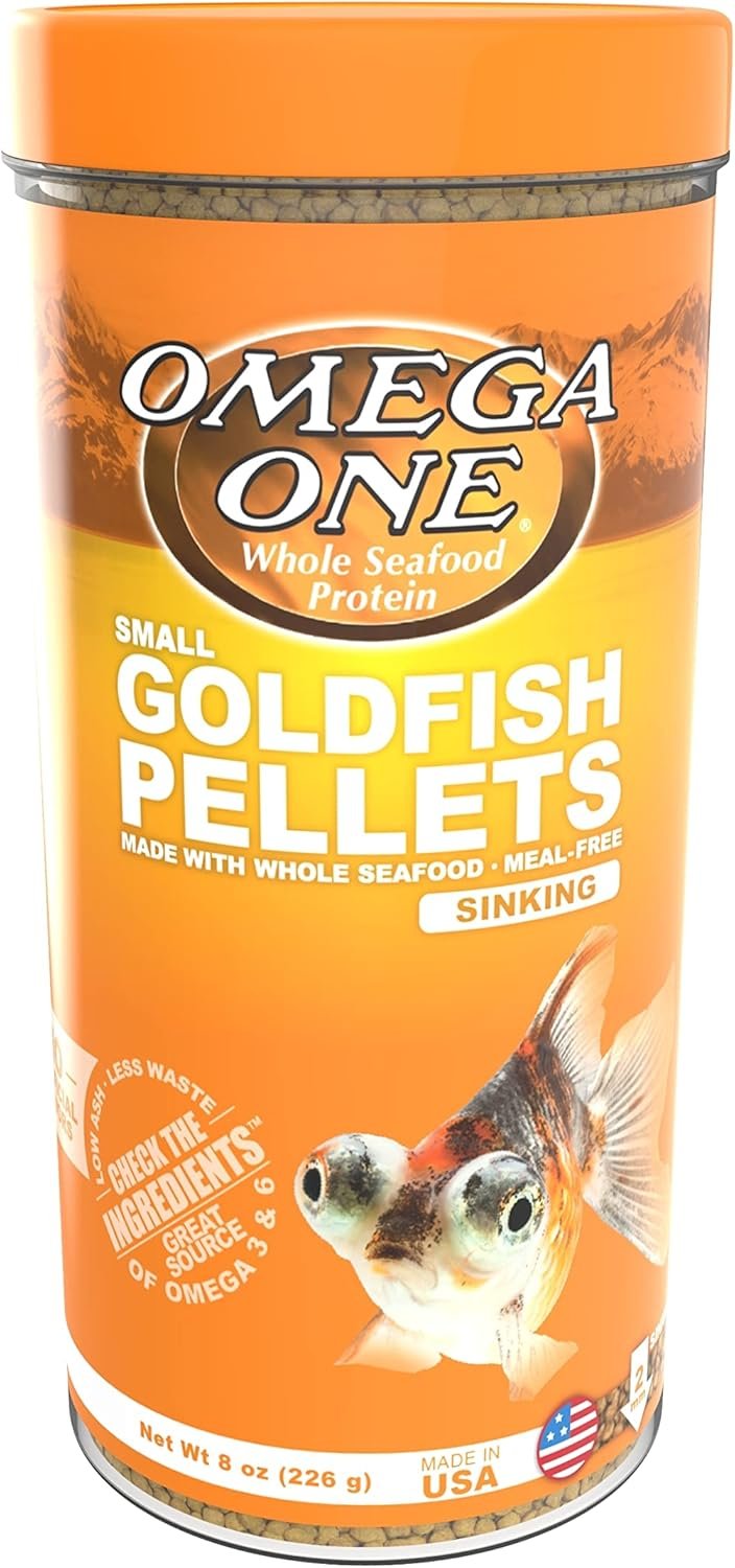 Omega One Goldfish Pellets, Sinking, 2mm Small Pellets, 8 oz