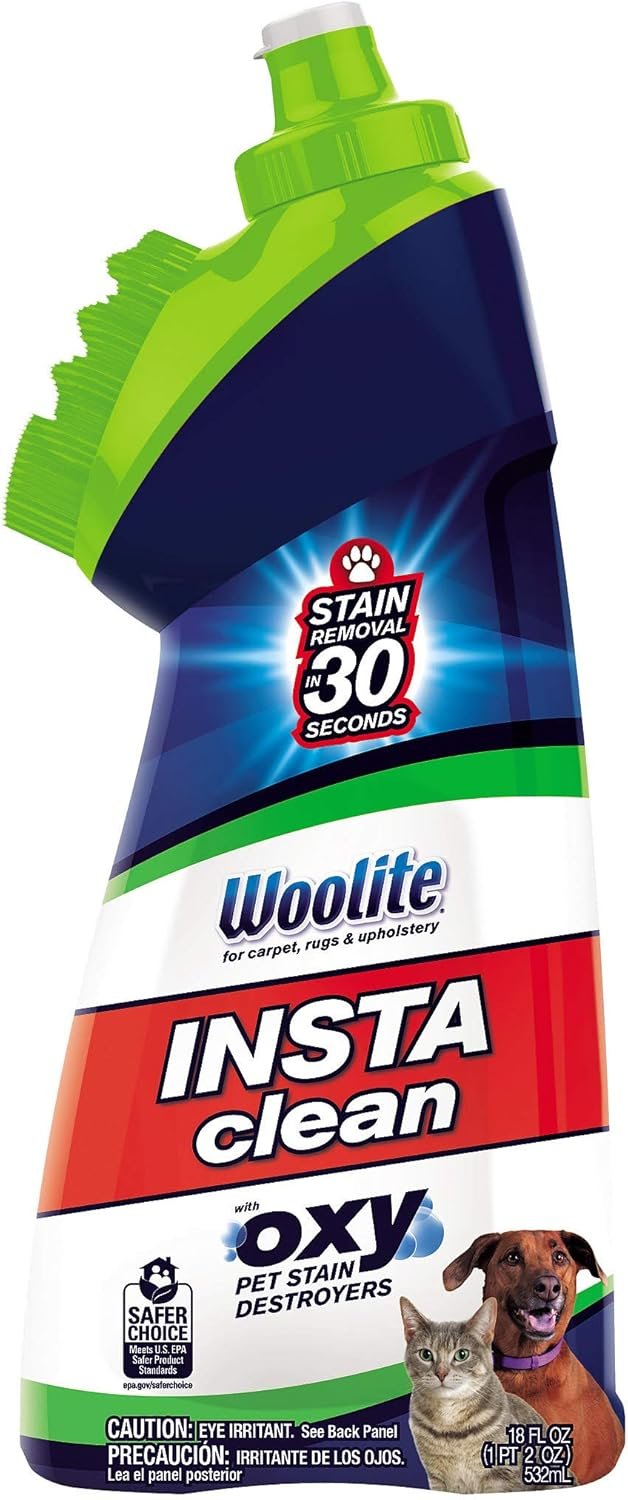 Woolite InstaClean Pet with Brush Head Cleaner, 1740, 18 fl. oz, 18 Fl Oz , white