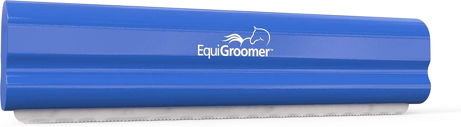 EquiGroomer Deshedding Brush, 8-Inch for Horses and Large Pets, Blue, Removes Loose Dirt, Hair, and Fur, Professional Undercoat Grooming Tool