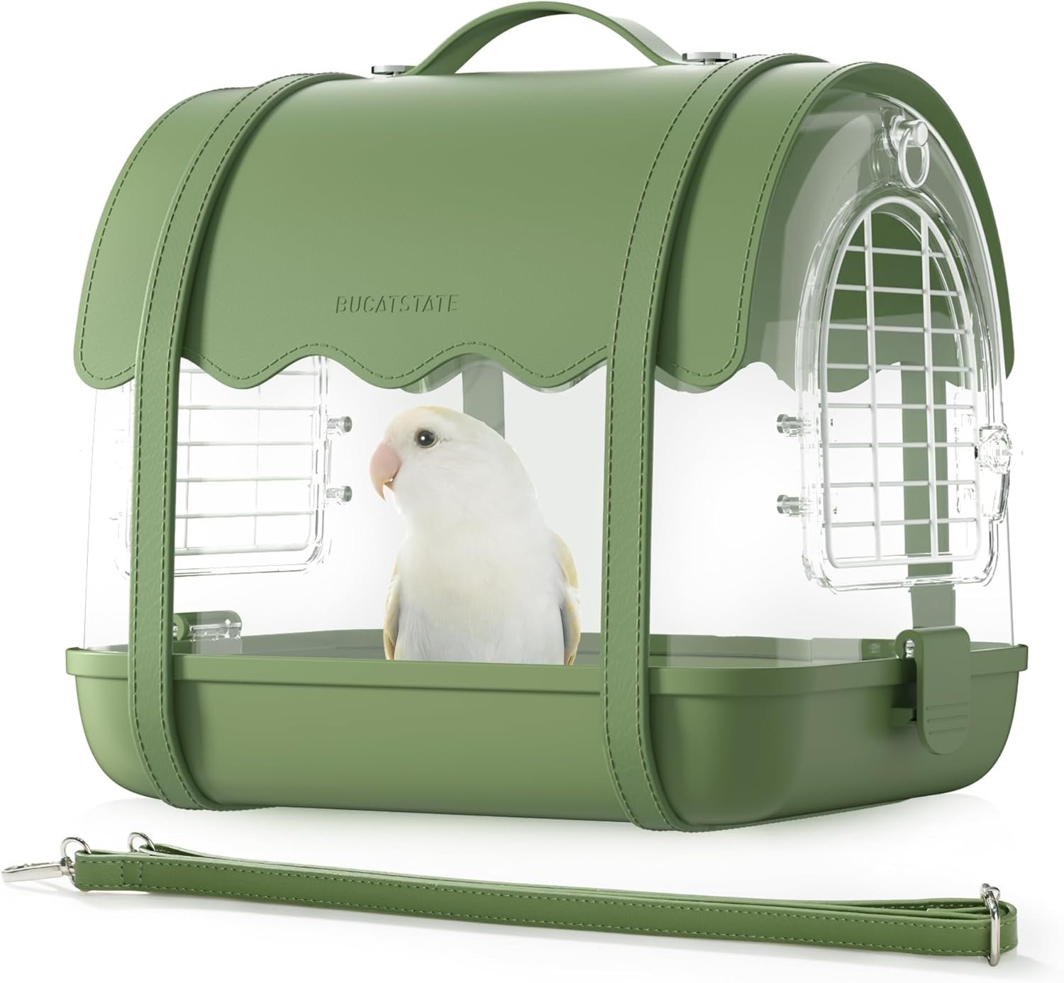 BUCATSTATE Bird Carrier Backpack with Shade Cover, Travel Bird Cage Bag Lightweight, Visible Window for Parrots, Small Cockatiels, Budgie and Other Similar Size Birds