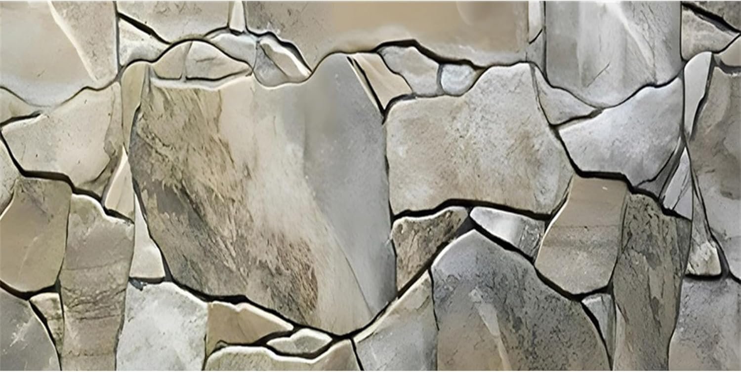 AWERT 48×18 inches White Grey Rocky Terrarium Background Stone Aquarium Background Rock Fish Tank Background