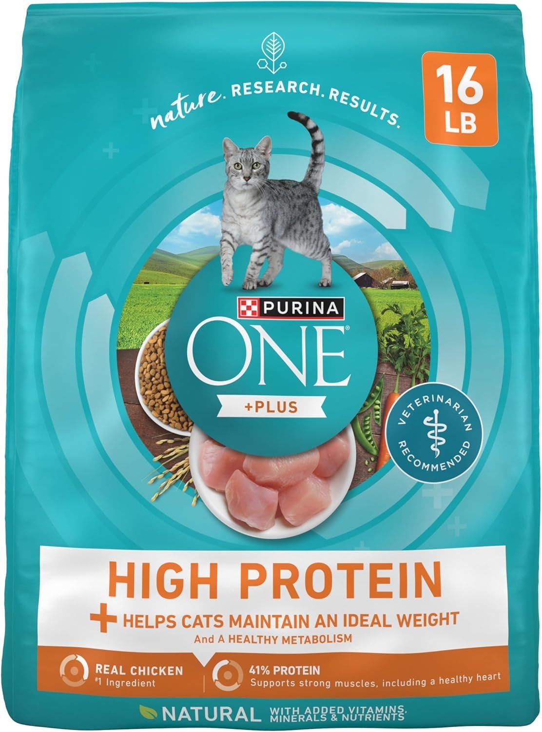 Purina ONE High Protein, Healthy Weight Plus Ideal Weigһt With Chicken Dry Cat Food Wеight Control Formula – 16 lb. Bag