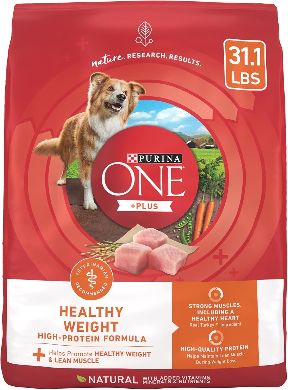 Purina ONE Plus Healthy Weight High-Protein Dog Food Dry Formula – 31.1 lb. Bag