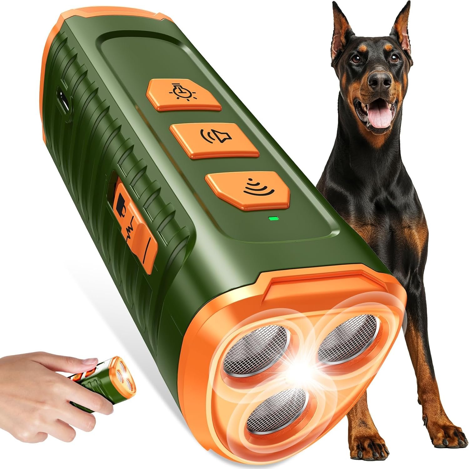 Dog Bark Deterrent Device 3X Anti Barking Device for Dogs, 5 Modes Stop Neighbors Dog Barks No More Safe for All Dogs 50FT Bark Control Indoor Outdoor with Flashlight,Rechargeable Training Device