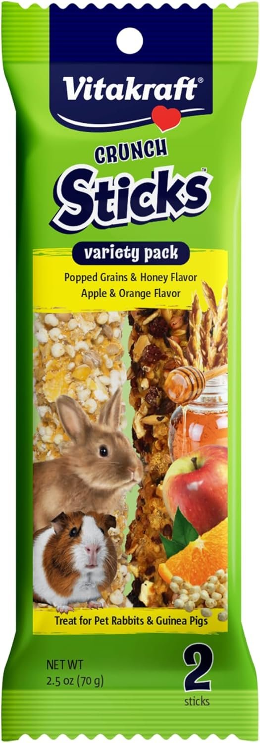 Vitakraft Crunch Sticks Rabbit and Guinea Pig Chewable Treats – Apple and Orange – Supports Healthy Teeth