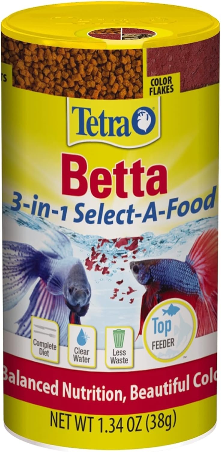 Tetra BettaMin Select-A-Food 1.34 Ounces, Fish Flakes, Variety Pack