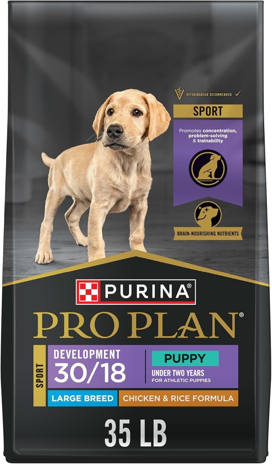 Purina Pro Plan Sport Development Large Breed 30/18 Chicken and Rice High Protein Dog Food Puppy Formula – 35 lb. Bag