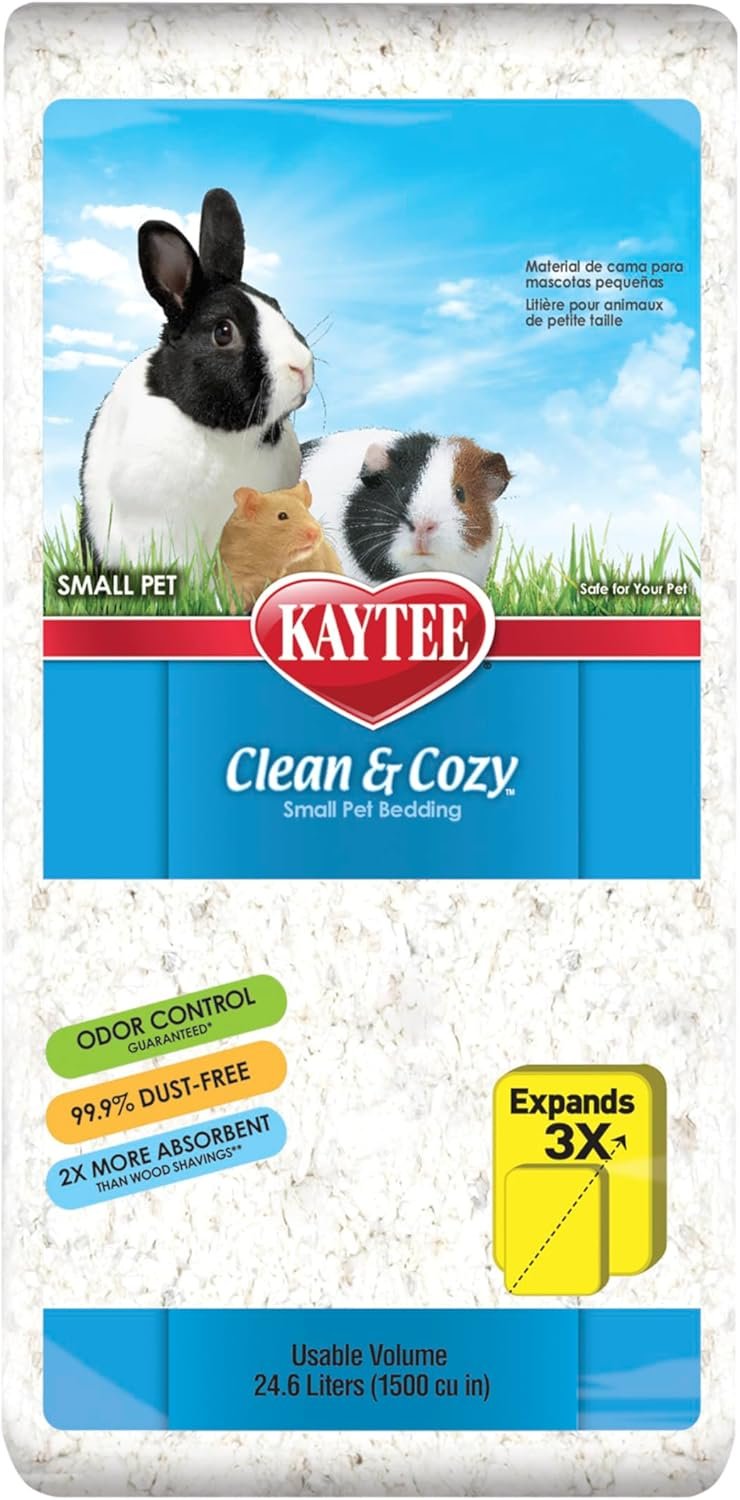 Kaytee Clean & Cozy White Paper Bedding, Made for Small Animals, 24.6 Liters