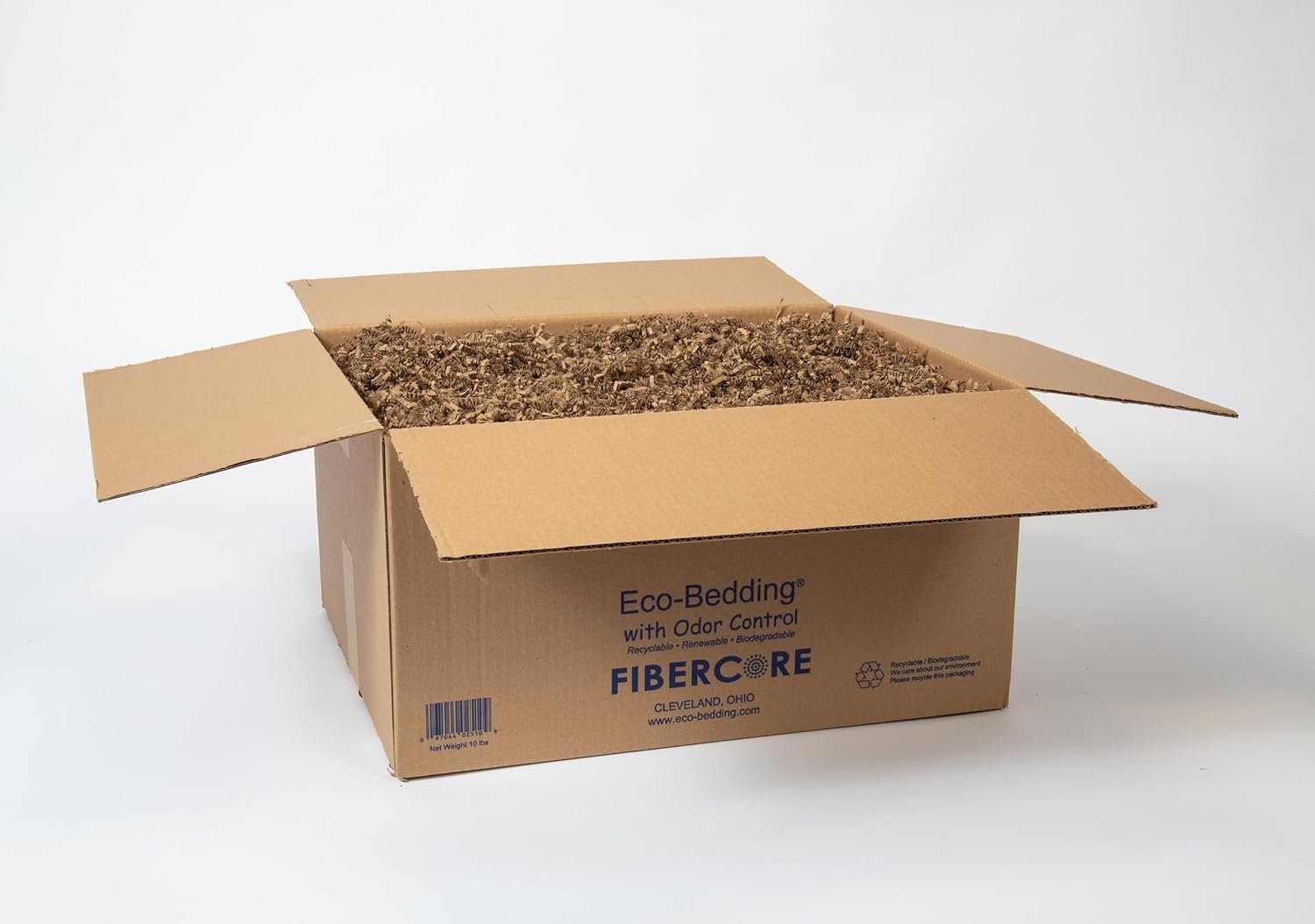 FiberCore Eco Bedding with Odor Control, 99% Dust Free Paper Bedding for Small Animals and Birds, 10 lb Bulk Box. (Expands to 250 L).