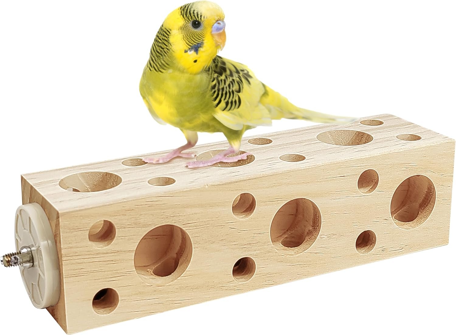 Natural Bird Wooden Block Chewing Toy,Parakeet Toys, Bird Cage Accessories for Hamster Cockatiels Conures Budgie