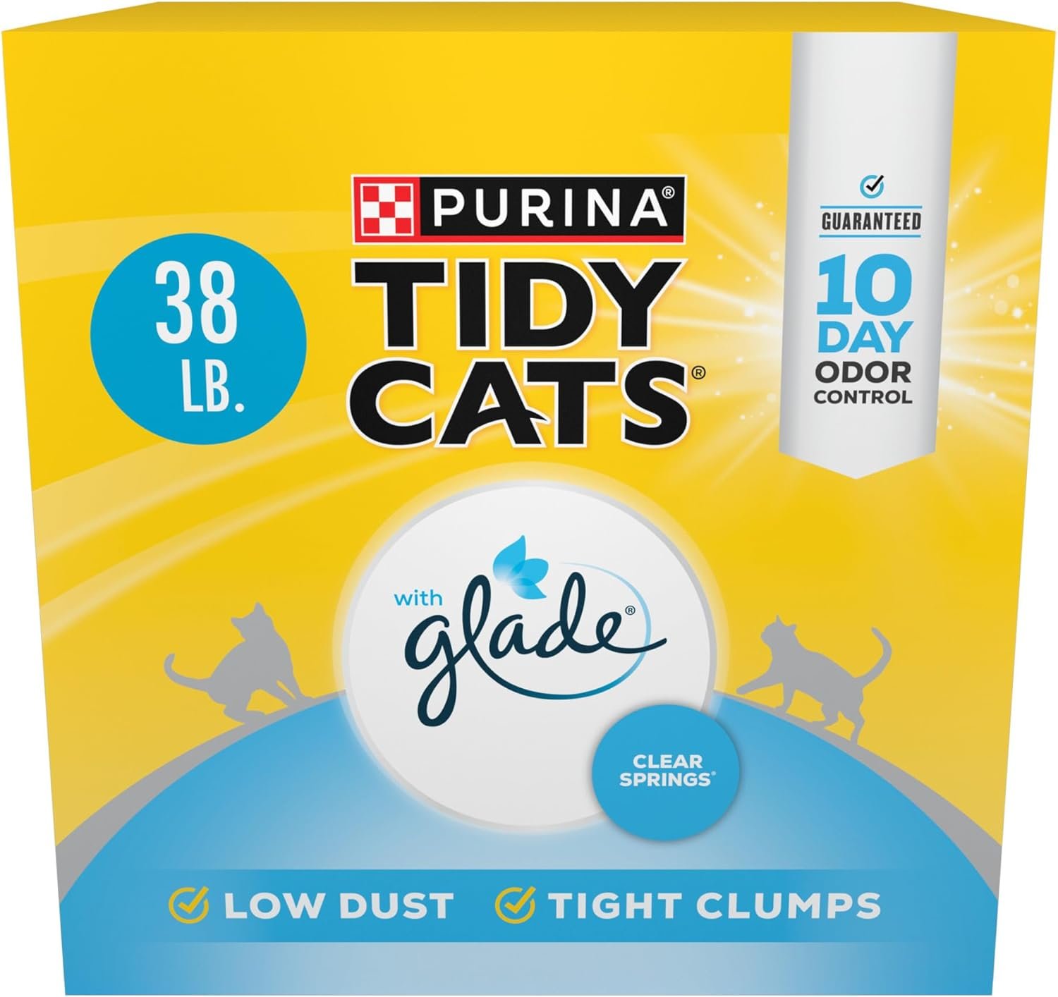 Purina Tidy Cats Clumping Multi Cat Litter, Glade Clear Springs – 38 lb. Box