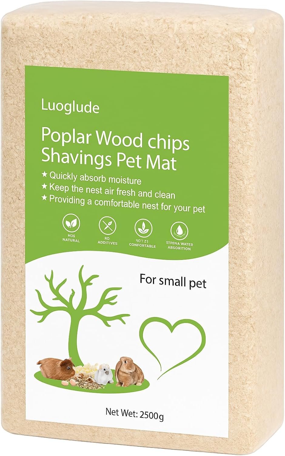88oz Natural Aspen Wood Pet Bedding – Low Dust, Odor Control & Ultra Absorbent Shavings for Hamsters, Parrots, Guinea Pigs & Small Animals