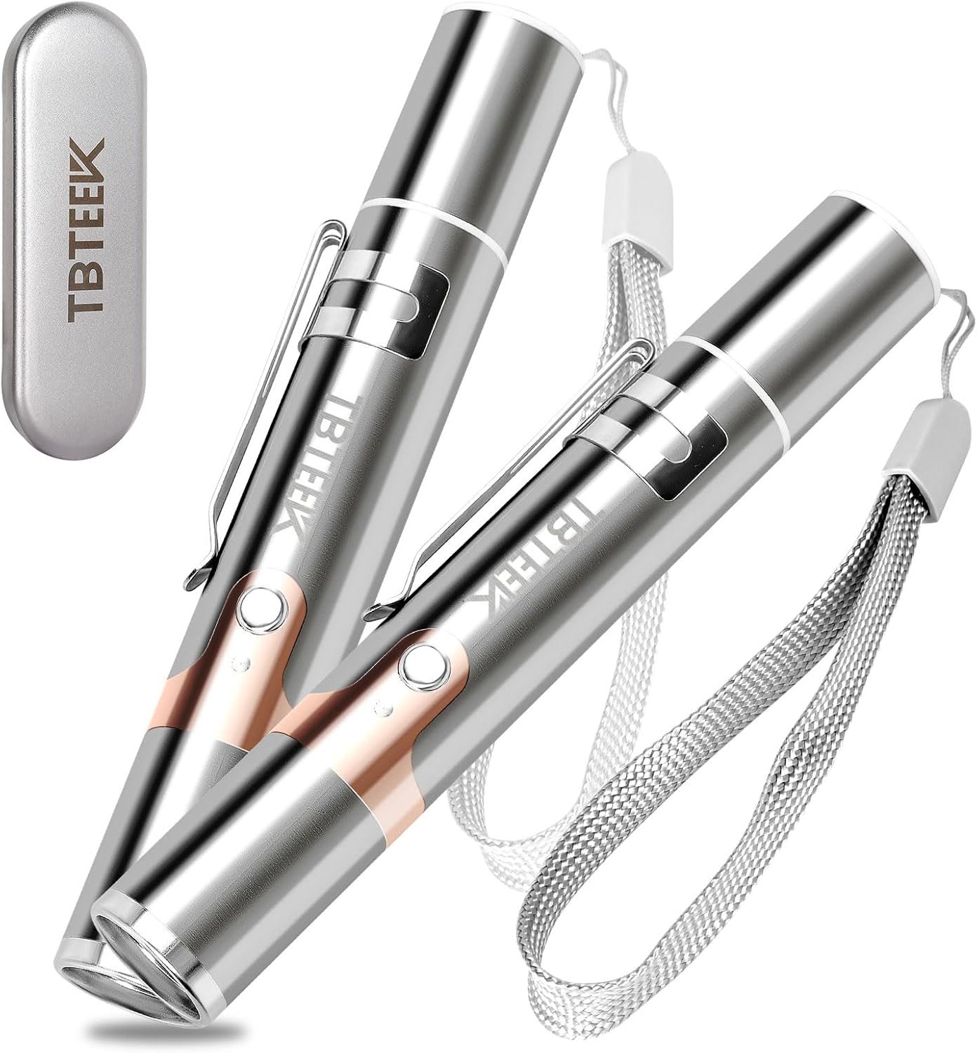 TBTeek Cat Toys, with Metal Case, 2 Pieces, Rechargeable, 7 Adjustable Patterns, Interactive Kitten Pet Dog Chase Toy for Cats Fun Playing Exercise