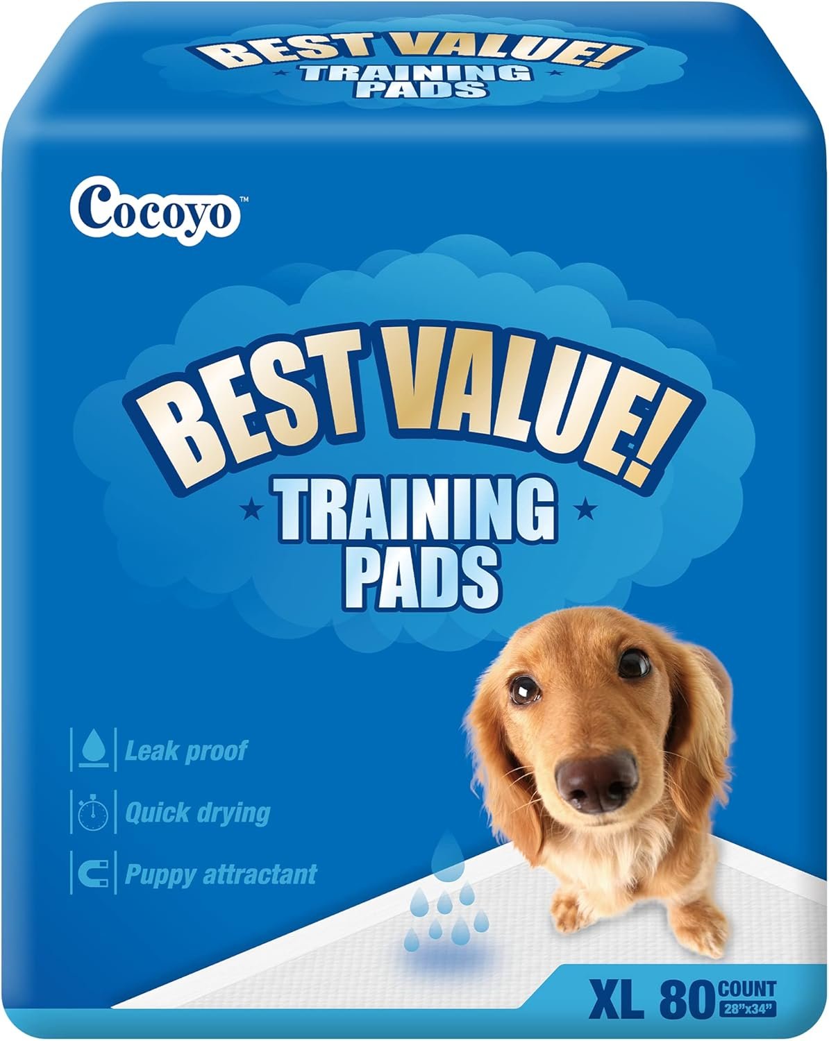 COCOYO Best Value Training Pads, 40Count, 28″ by 34″