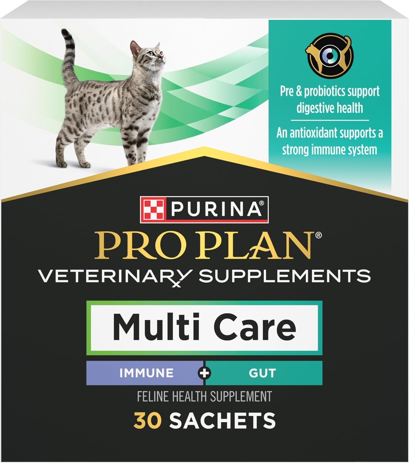 Purina Pro Plan Veterinary Cat Supplements Multi Care Feline Supplement – Digestive Probiotics for Cats – Immune Support Cat Supplement – 30 ct. Box