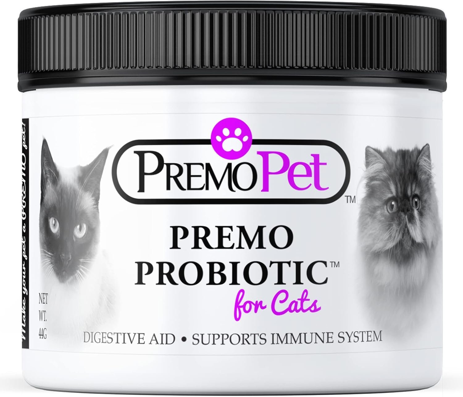 PROBIOTIC for Cats – 120 Servings – Premo Pet – Digestive Aid Plus Prebiotics – Best for Diarrhea, Vomiting, Gas, Skin Conditions – Tasteless – Wheat & Dairy Free – GMP – Vet Approved