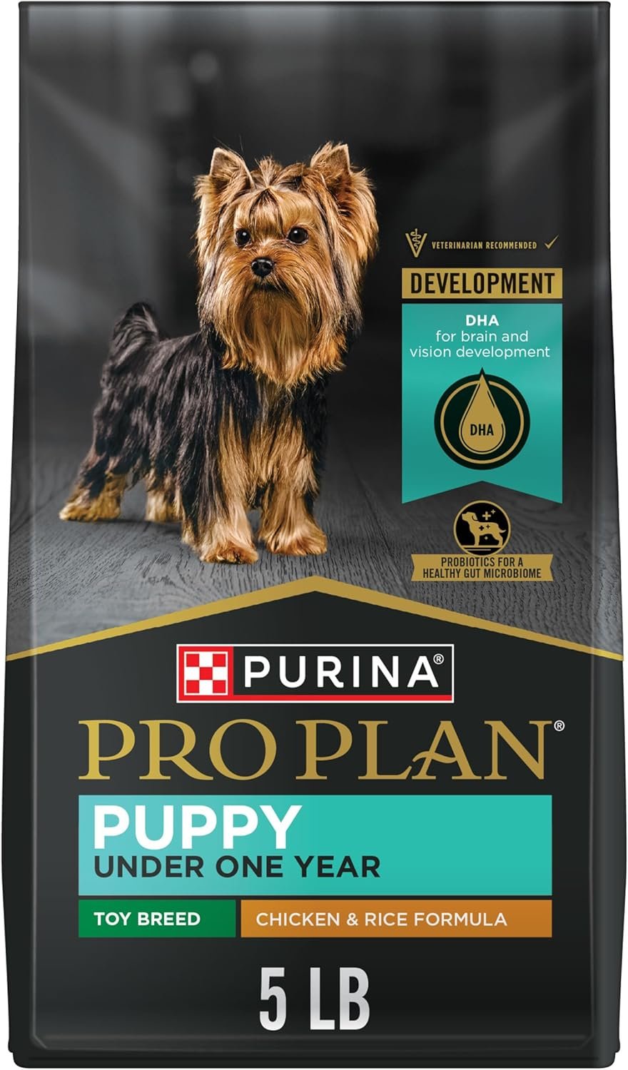 Purina Pro Plan High Protein Toy Breed Puppy Food DHA Chicken and Rice Formula – 5 lb. Bag